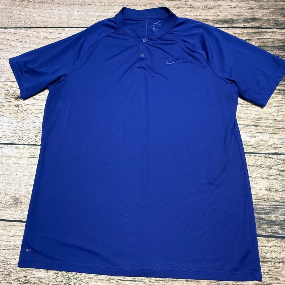 Nike Golf Dri-FIT Polo Shirt Mens XL Blue Blade Collar Performance 929142-492